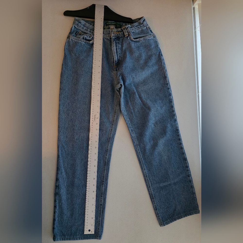 Vintage Lauren Ralph Lauren 90s High Waisted Mom Jeans Petite 100% Cotton - Picture 10 of 11